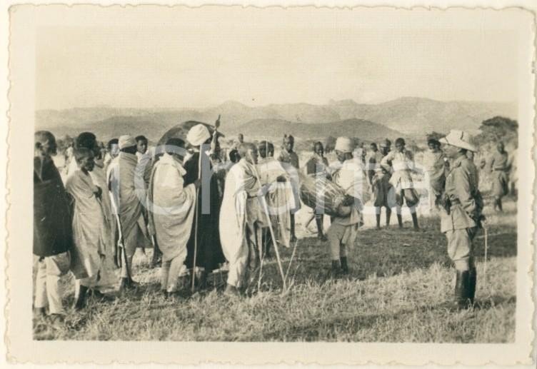 1936 AOI Area di MOGADISCIO Notabili indigeni con ufficiale italiano *Foto 9x6