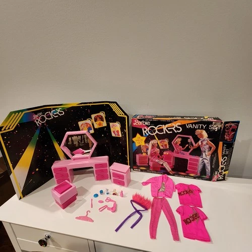 Vintage 1980s Barbie And The Rockers Vanity Set In Orig Box INCOMPLETE