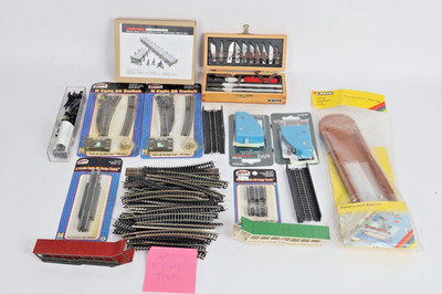 Atlas N Scale right and left N Code 80 switch tracks plus accessories