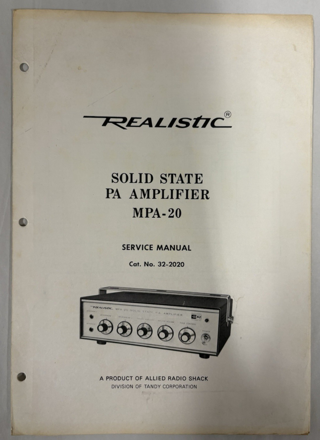 REALISTIC-Solid State PA Amplifier MPA-20 Service Manual