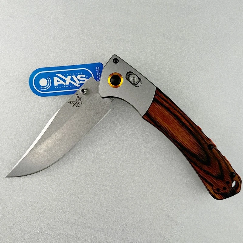 Cuchillo Plegable Benchmade Crooked River 15080-2 Madera Mango Estabilizado CPM-S30V Foto 4 de 4