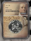 1957 Proof Franklin Half Dollar 50C NGC PF67 PR67 Silver 'We The People' Holder