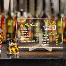 Acrylic Dry Erase Board with Light 11.8 X 7.9 Light up Dry Erase Board with ...