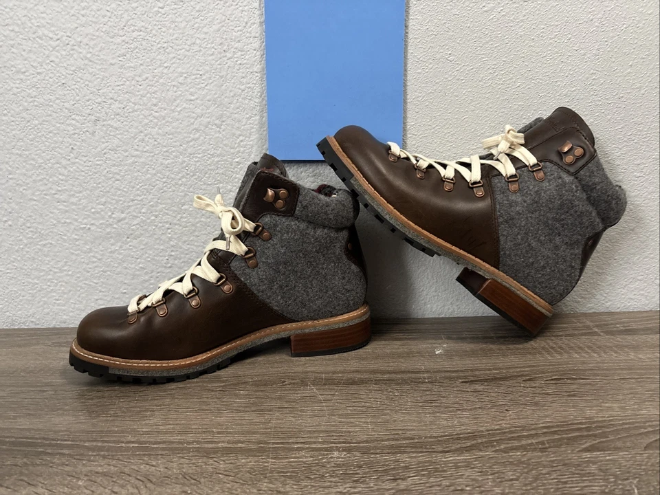 Woolrich Rockies Lana Cuero Invierno Botas de Senderista Marrón Mujer Talla 10 Foto 2 de 4