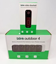 BLINK Outdoor 4 4th Gen 5-Cam Security System w/ Sync Module  Video Doorbell