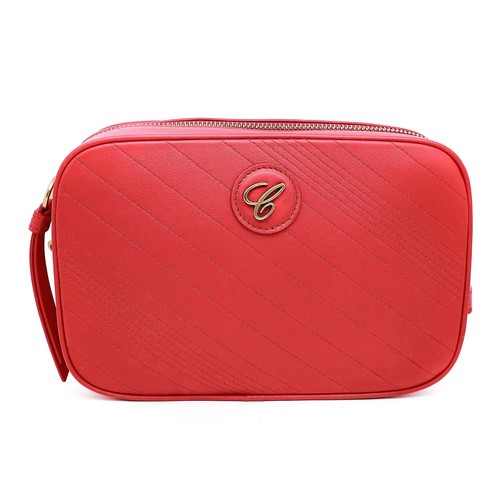 Chopard Happy Sport Red Leather Camera Crossbody Bag 95000-1108 - Afbeelding 1 van 7