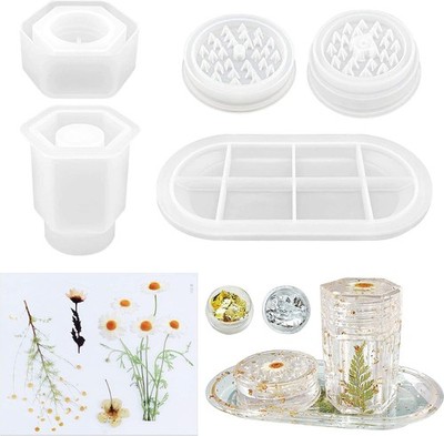 Woohome 3 Stück Große Mühle Gießform Resin Form Tablett Glas Silikonform für Sch