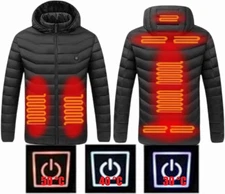 Unisex Heated Hoodie,Heated Jacket Multiple Heating Zones Coat Detachable Hood W