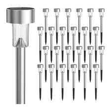 24 Pack Solar Path Lights Garden Light Outdoor Waterproof Driveway Pathway Patio