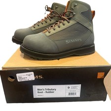Simms Tributary Rubber Wading Boots Mens Size 9 Basalt Fly Fishing NEW with Box