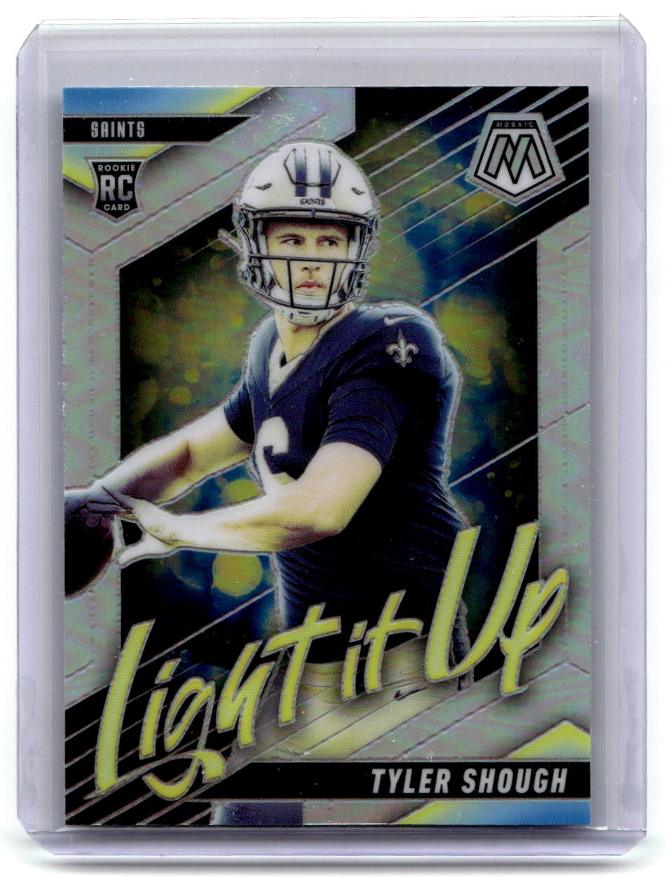 2025 Panini Mosaic Tyler Shough Rookie Light It Up Mosaic Silver