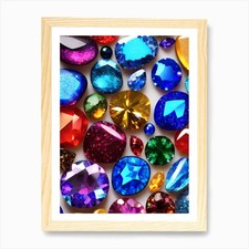 Precious Stones With 4k Effect Art  Framed Wall Art Poster Canvas Print Picture