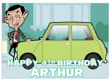 🍰 Mr Bean 🍰  RECTANGLE PERSONALISED Edible Cake TOPPER ICING Costco, Asda