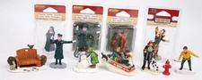 Lot of 10 LEMAX Christmas Village Figures 2000-2013 Police Nun Fireman Tiny Tim