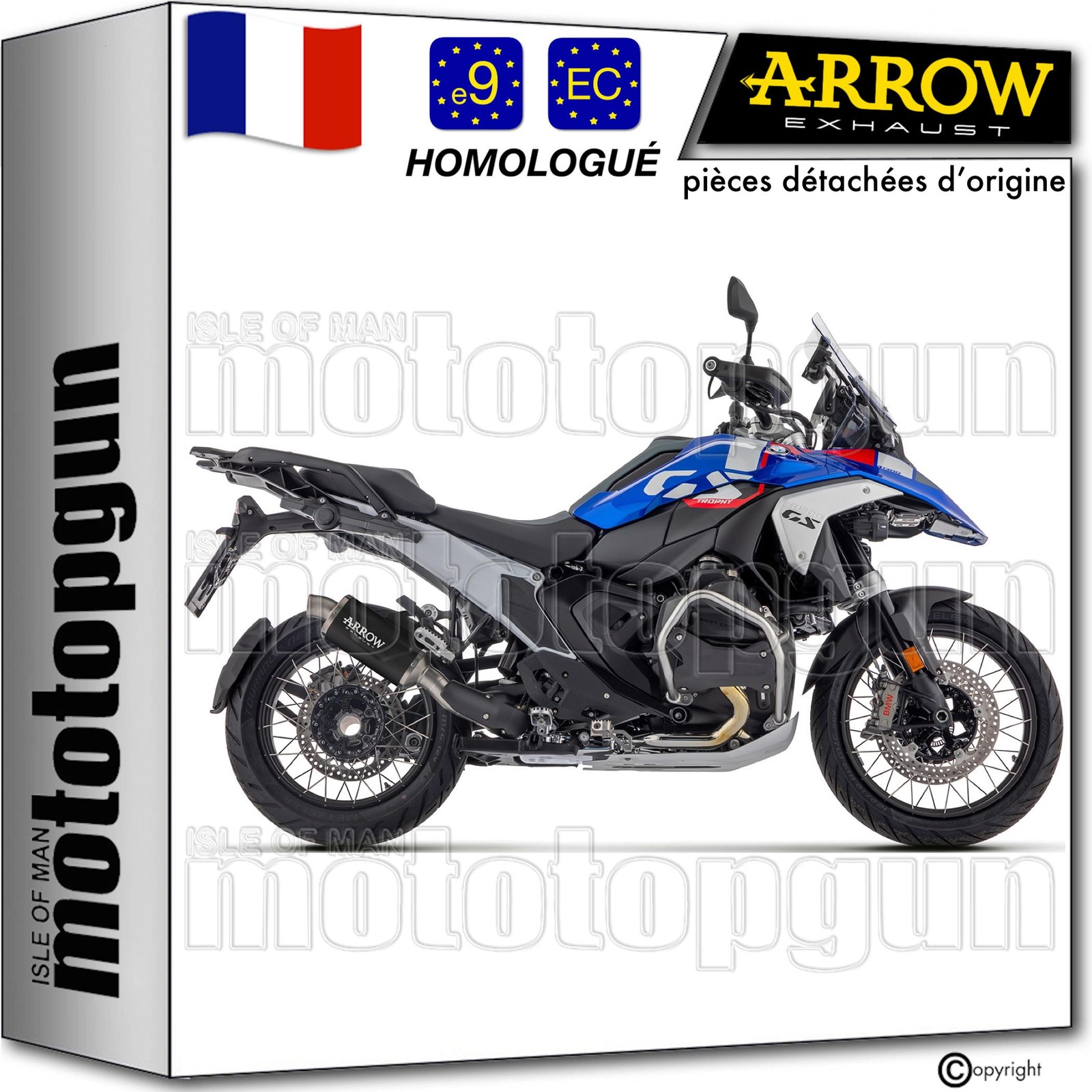 Silencieux moto Arrow Indy-Race noir homologué BMW R1300 GS 2025 pot echappement