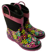 Western Chief Girls Daisy Shower Waterproof Neoprene Rain Boots Youth Size 2-3