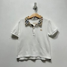 Burberry Kids White Check Polo Shirt Size 6