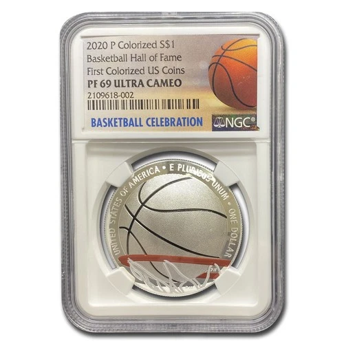 2020-P Basketball Hall of Fame $1 Silver Colorized PF-69 UCAM NGC