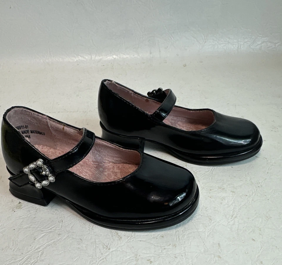 Girls Black Mary Jane Strap Dress Shoes Girls Size 6 Classic, Simple - Изображение 3 из 4