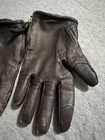 Michael Kors Women’s M Leather Logo Gloves Black/Brown Wrist Zip Cuff — photo 7