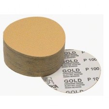 Mirka 23-332-240 Gold 5" PSA Sticky Back Sanding Discs 240 Grit, 100 Ct Box