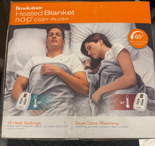 Brookstone N.A.P Cozy Plush Heated Blanket Queen Sized 