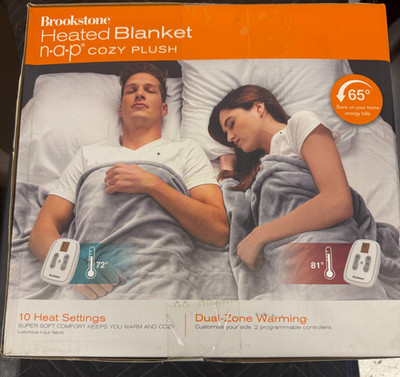 Brookstone N.A.P Cozy Plush Heated Blanket (Queen Sized)