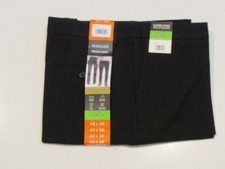 HAGGAR Black Stretch Straight Fit Dress Pants 32 W X 30 L NWT Mens
