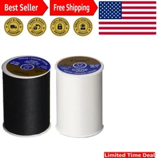 Versatile 2-Pack Black & White Dual Duty Thread - 800 Yards of Quality Polyester