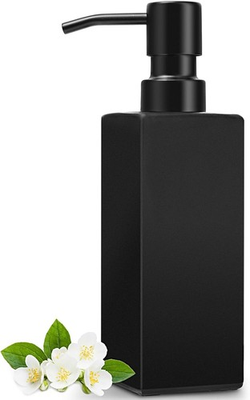 #ad #ad Black Soap Dispenser Bathroom Glass Hand Soap Dispenser W Stainless Steel Pump $12.49