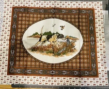 RARE OOP HTF VTG Cranston English Hunting Dog Hounds Pillow Panel Fabric