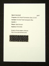 2023-24 Panini Contenders Optic Jalen Brunson Punched Ticket Autographs Blue /49
