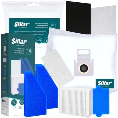 Sillar Set 5X Staubsaugerbeutel für Thomas Pet&Family Aqua + 7 Filter