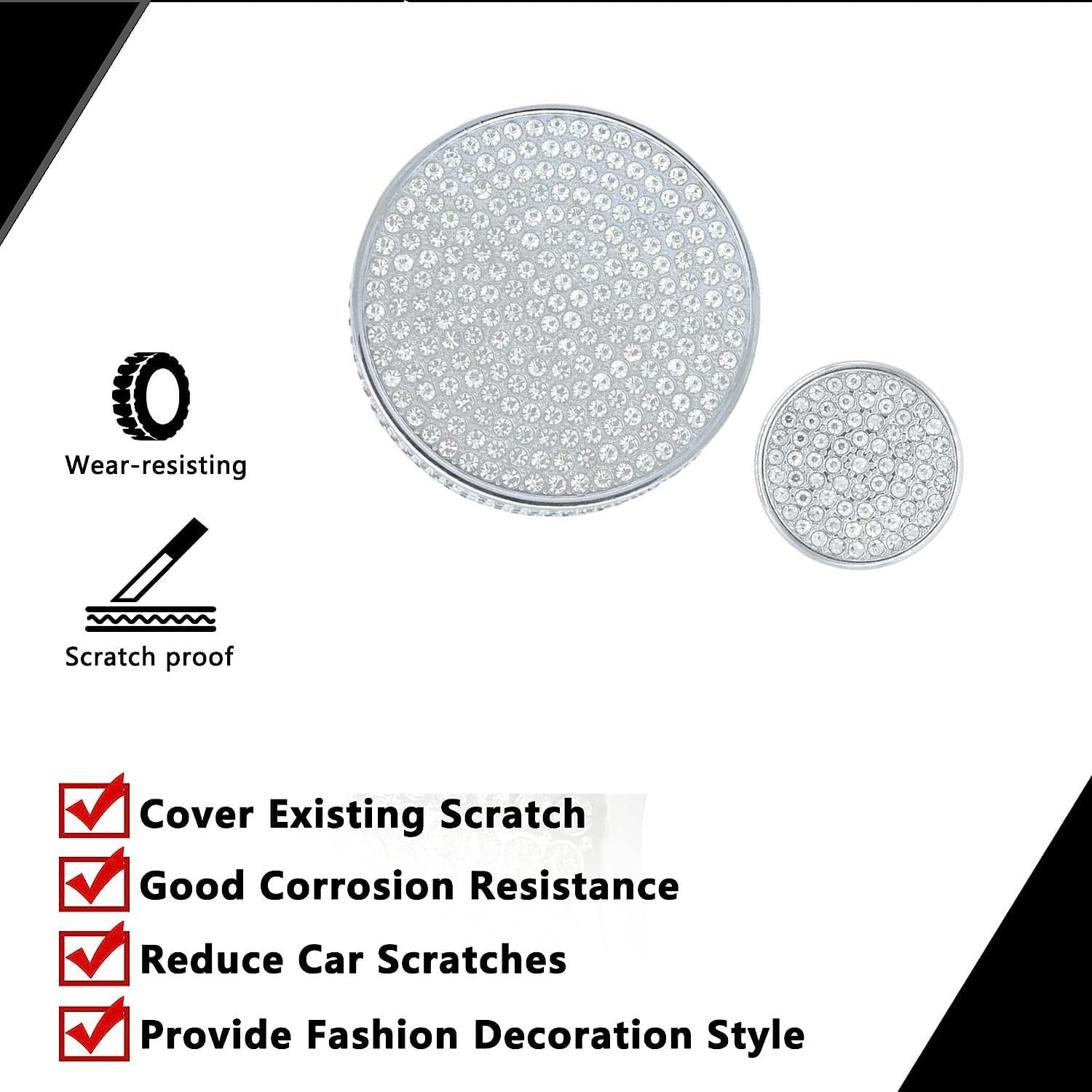 Bling Media Control Volume Knob Bling Crystal Shiny Accessory Interior Cover Fit