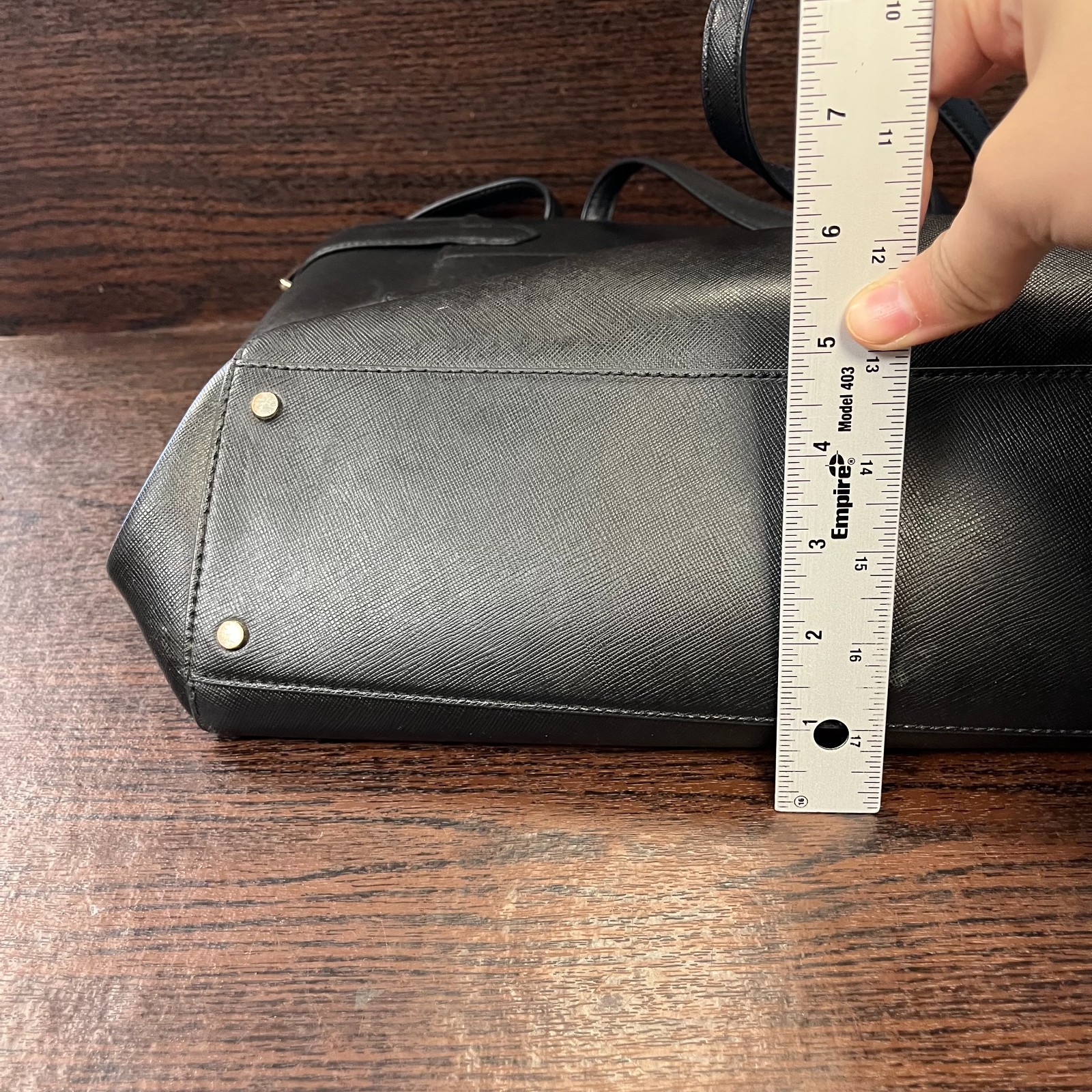 Kate Spade Women's Saffiano Leather Tote Bag Black Large Shoulder Purse Work thumbnail 4