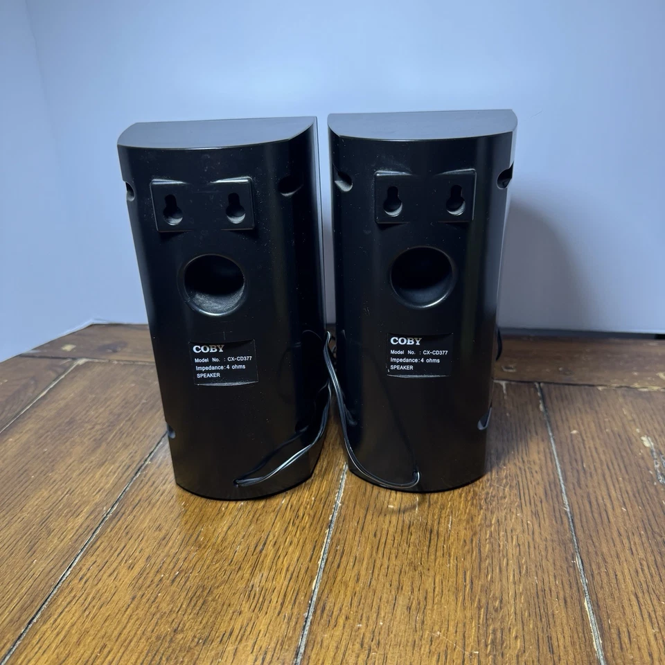 Coby CX-CD377 Stereo Speaker Set, Black, TESTED AND WORKING - Image 4 of 4