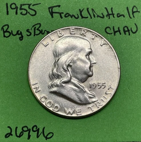 1955 Franklin Half Dollar 50c Bugs Bunny Variety Ch AU About Uncirculated