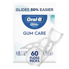 Oral-B Glide Gum Care Dental Floss Picks, Good for Back Teeth, 60 Picks