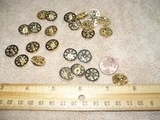 Buttons .75" Gold Celestial Sun Shank Buttons