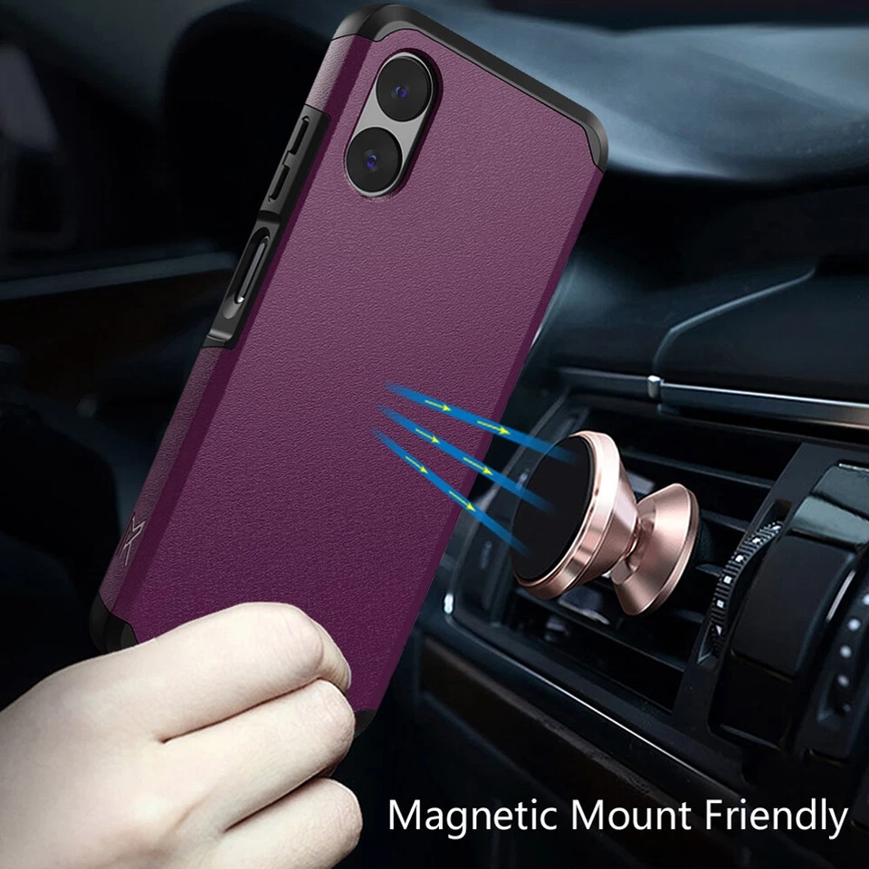 For Motorola Moto G Play 4G 2024 Case Mount Friendly Hybrid Cover+Tempered Glass - Image 3 of 4