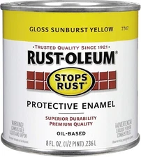 Rust-Preventative Brush-On Paint, Gloss Sunburst Yellow, 8 Fl Oz