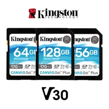 Kingston Canvas Go Plus SD Card 64GB 128GB 256GB SDXC Camera Flash Memory V30 U3