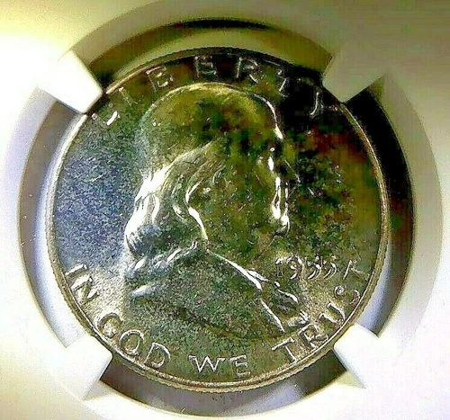 1955 Franklin Half Dollar - NGC MS 63 FBL