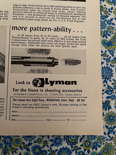 Vintage 1966 Lyman Zielfernrohre Printanzeige - Bild 2 von 7