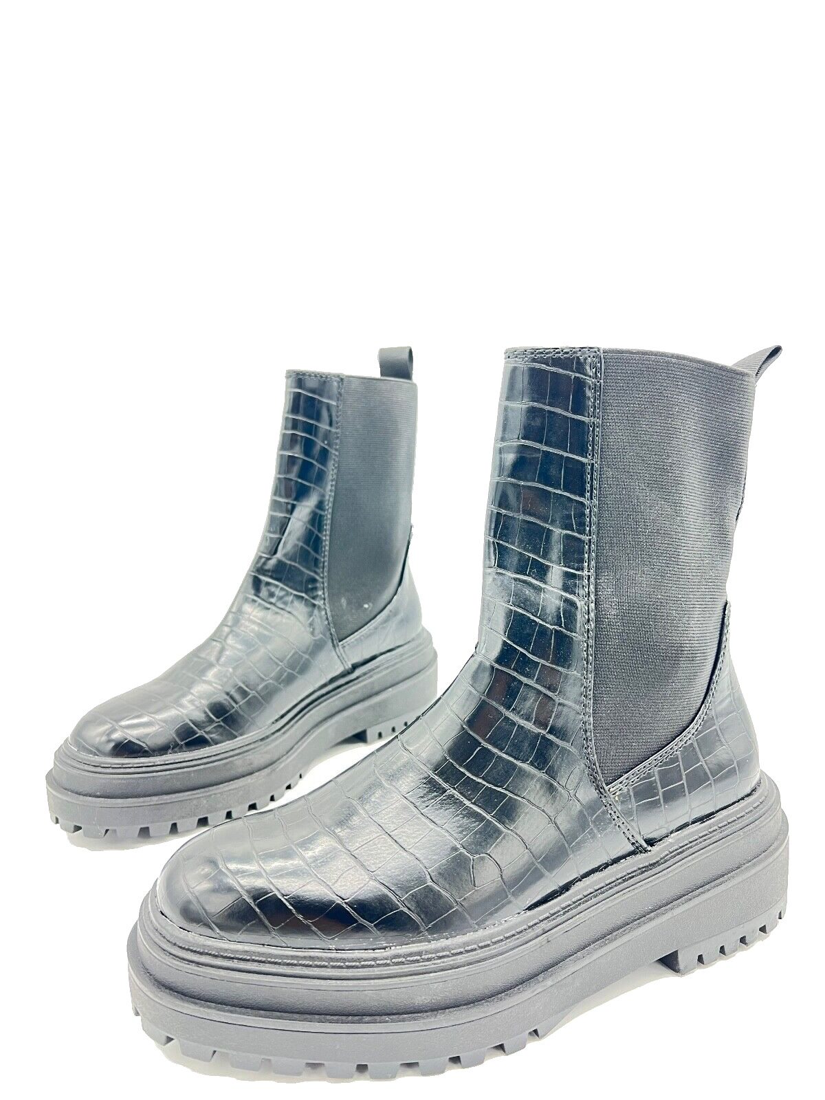 ZARA Botas Medias Negras Para Mujeres T.40 US.8 UK.7