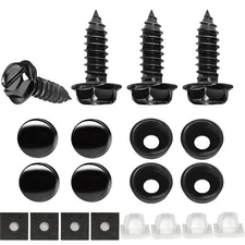 Anley 4Pcs License Plate Screws Kit Stainless Steel Car Tag Frame Mounting Bolts