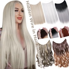 ExtraThick Secret Wire Hair Extensions Invisible Wire band Long 16-24" For Human