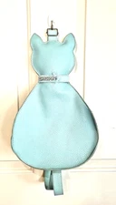 Chopin Pale Blue Cat Shaped Kitten Backpack with Rhinestone Collar