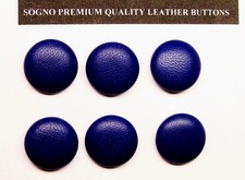 6 MADE IN USA Blue genuine leather covered blazer jacket buttons,21mm,metal loop