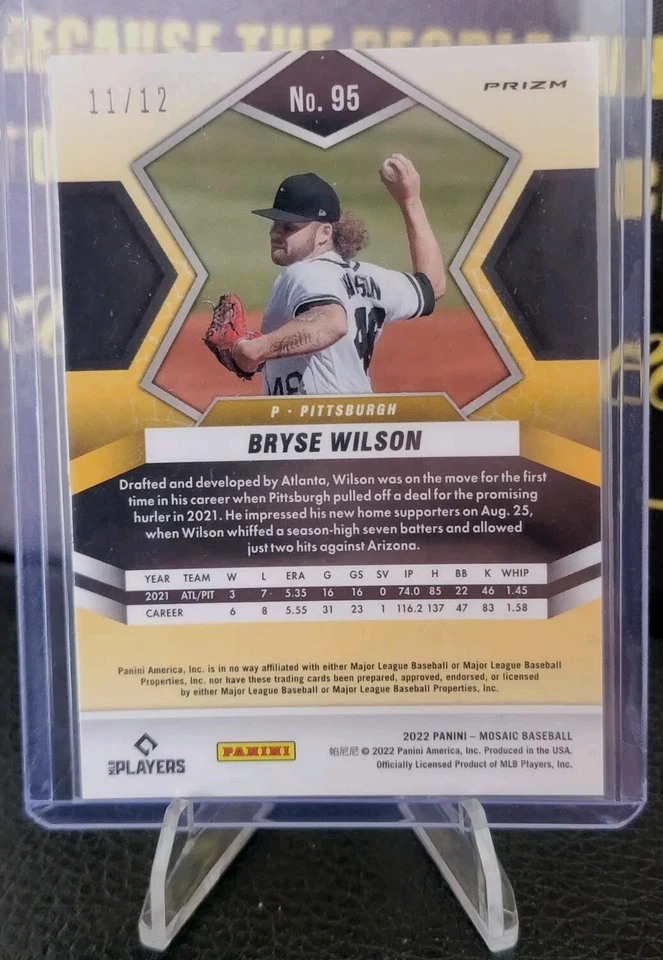2022 Mosaic Bryse Wilson Pink Prizm /12 - Image 2 of 2